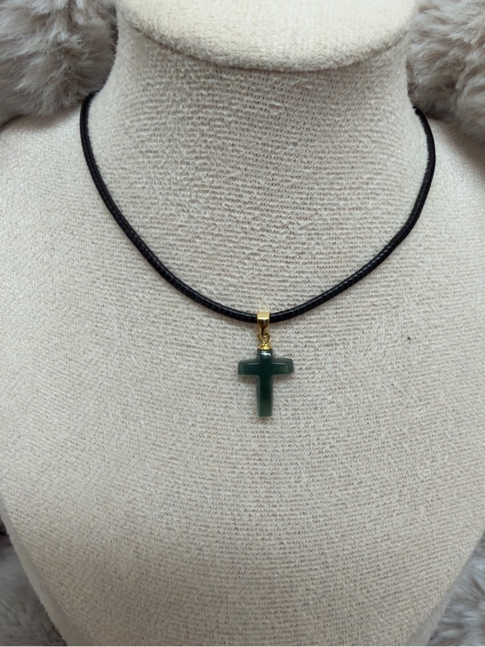 Jade Necklace Certified Grade A Blue Water Cross Pendant